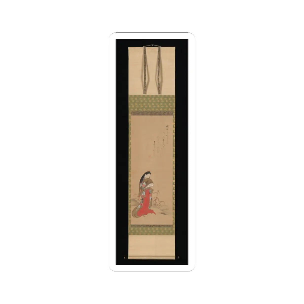 Nishikawa Sukenobu - Lady Ise by the Riverbank - late 18th century v3 - STICKER Vinyl Kiss-Cut Decal