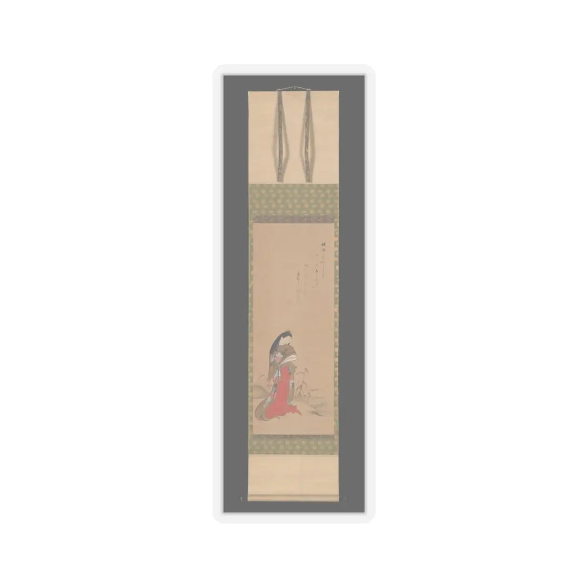 Nishikawa Sukenobu - Lady Ise by the Riverbank - late 18th century v3 - STICKER Vinyl Kiss-Cut Decal