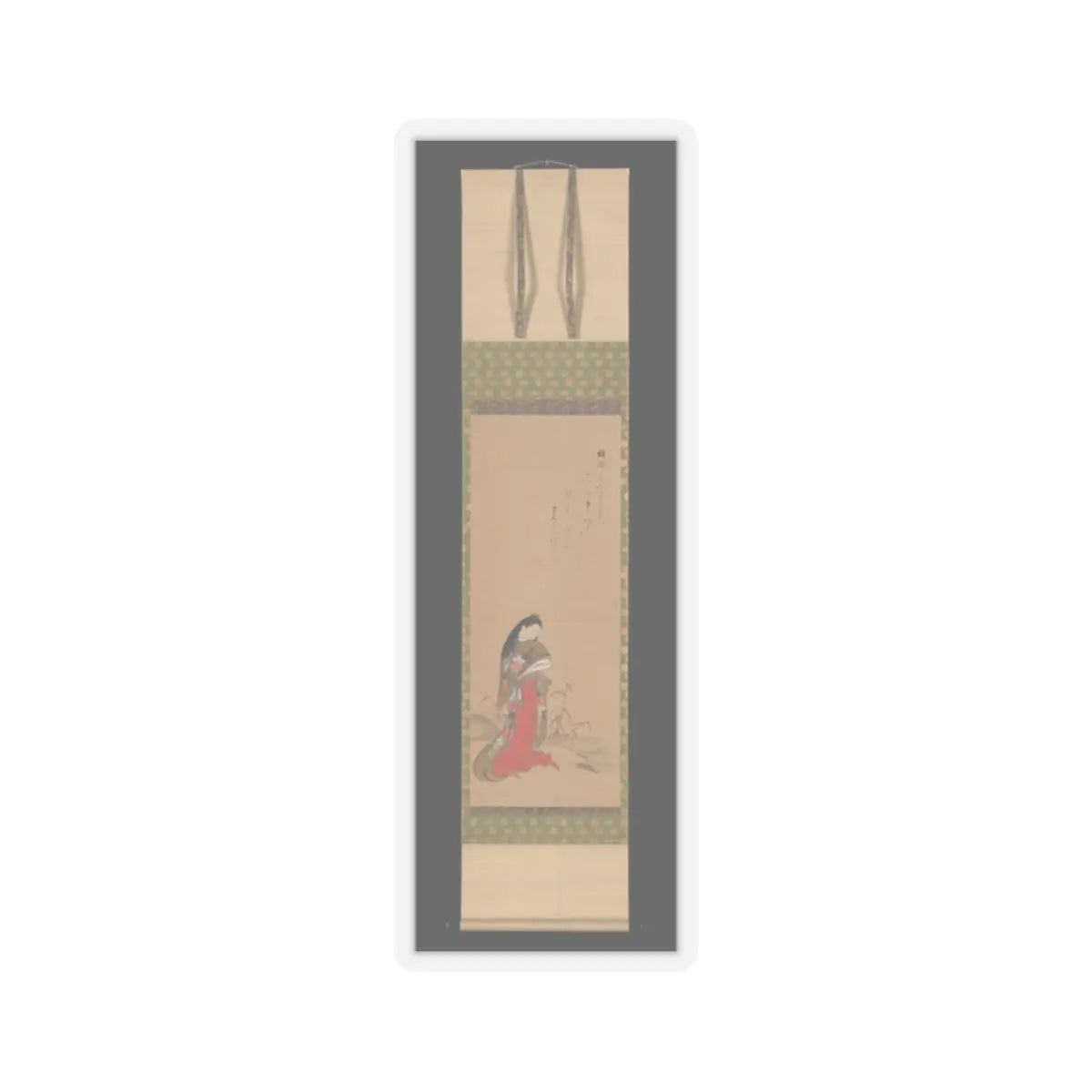 Nishikawa Sukenobu - Lady Ise by the Riverbank - late 18th century v3 - STICKER Vinyl Kiss-Cut Decal