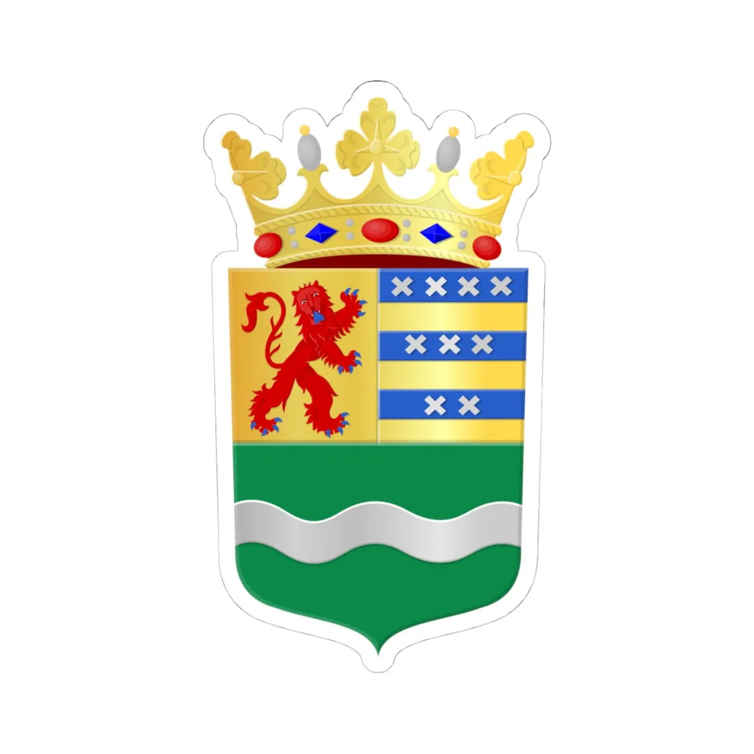 Nissewaard wapen (Netherlands) (Coat of Arms) STICKER Vinyl Kiss-Cut Decal 4 Inch White - The Sticker Space