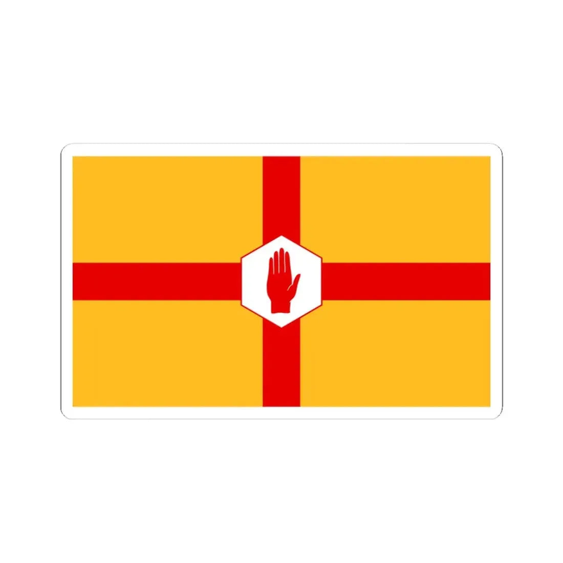 Niulstermergehexagon (Ireland) STICKER Vinyl Kiss-Cut Decal 4 Inch White - The Sticker Space