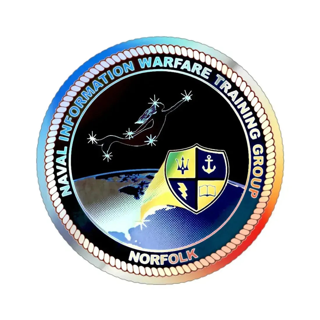 NIWTG Norfolk (U.S. Navy) Holographic STICKER Die-Cut Vinyl Decal 3 Inch Holographic - The Sticker Space