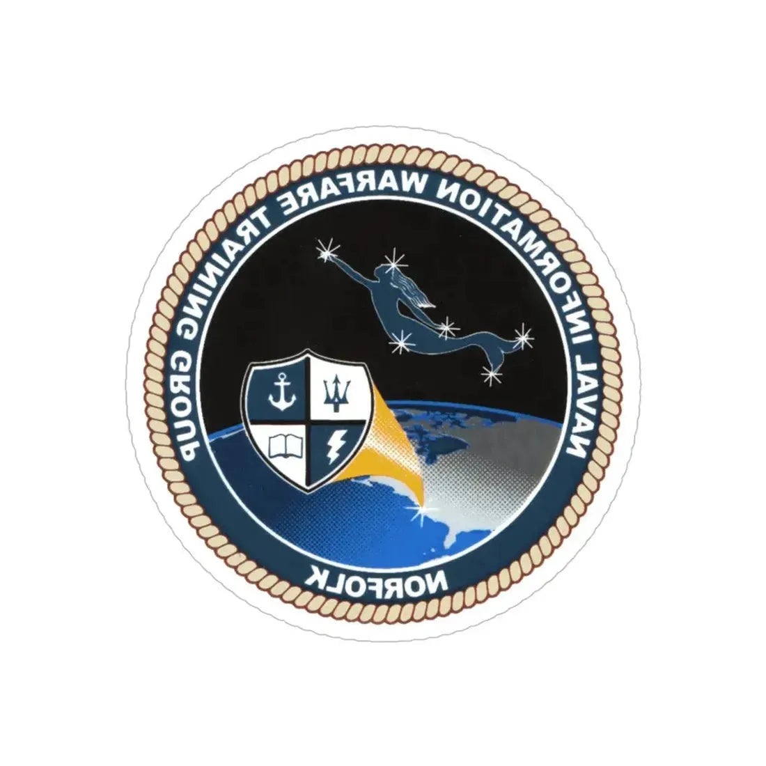 NIWTG Norfolk (U.S. Navy) REVERSE PRINT Transparent Die-Cut STICKER 5 Inch Die-Cut Transparent - The Sticker Space
