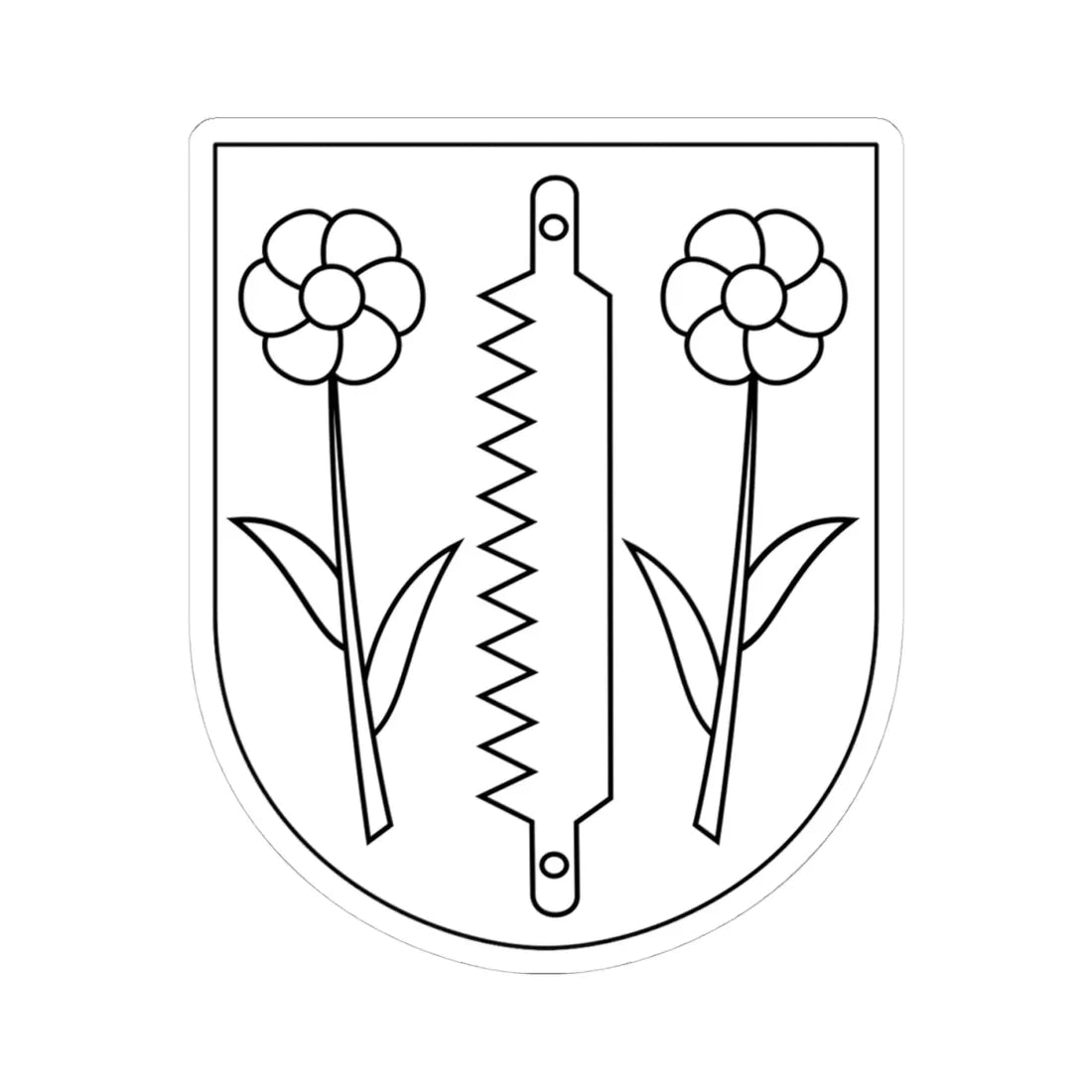 Njutånger vapen (Sweden) (Coat of Arms) STICKER Vinyl Kiss-Cut Decal 4 Inch White - The Sticker Space