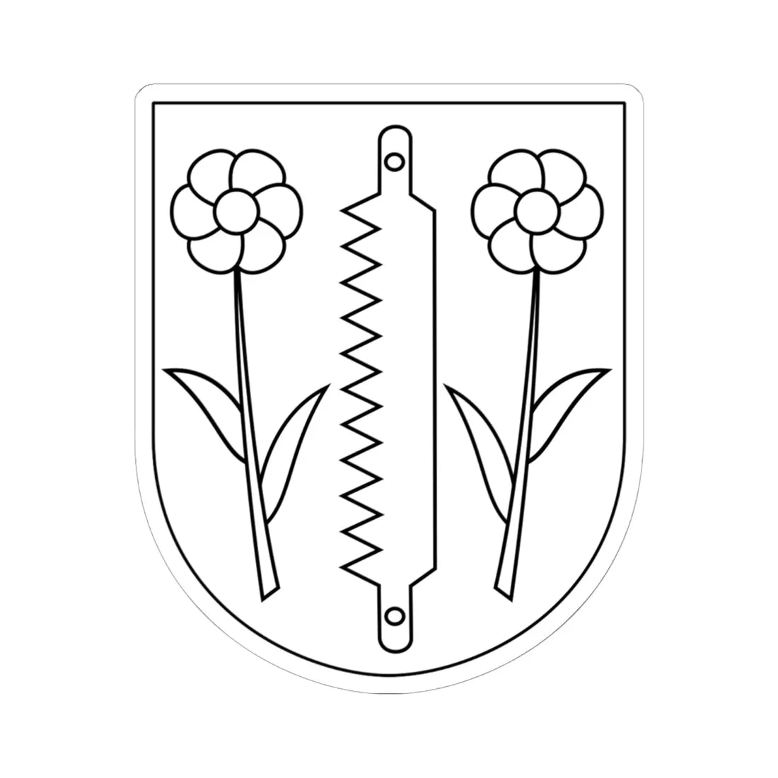 Njutånger vapen (Sweden) (Coat of Arms) STICKER Vinyl Kiss-Cut Decal 6 Inch White - The Sticker Space