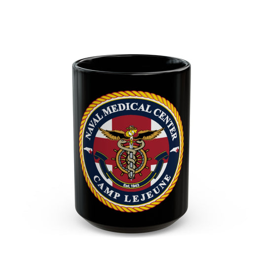 NMC CAMP LEJEUNE (U.S. Navy) Black Coffee Mug-15oz-The Sticker Space