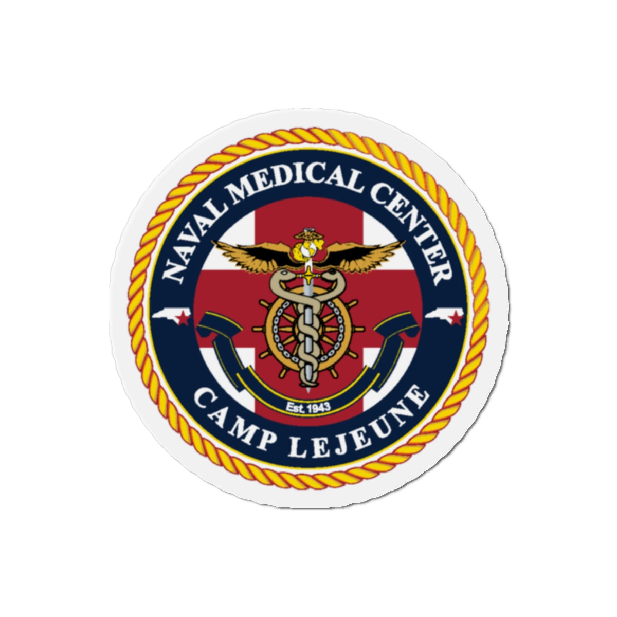 NMC CAMP LEJEUNE (U.S. Navy) Die-Cut Magnet-2" x 2"-The Sticker Space