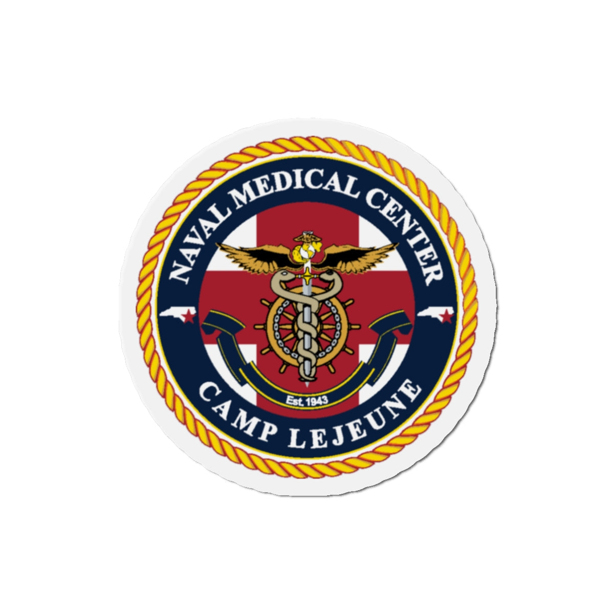 NMC CAMP LEJEUNE (U.S. Navy) Die-Cut Magnet-3" x 3"-The Sticker Space