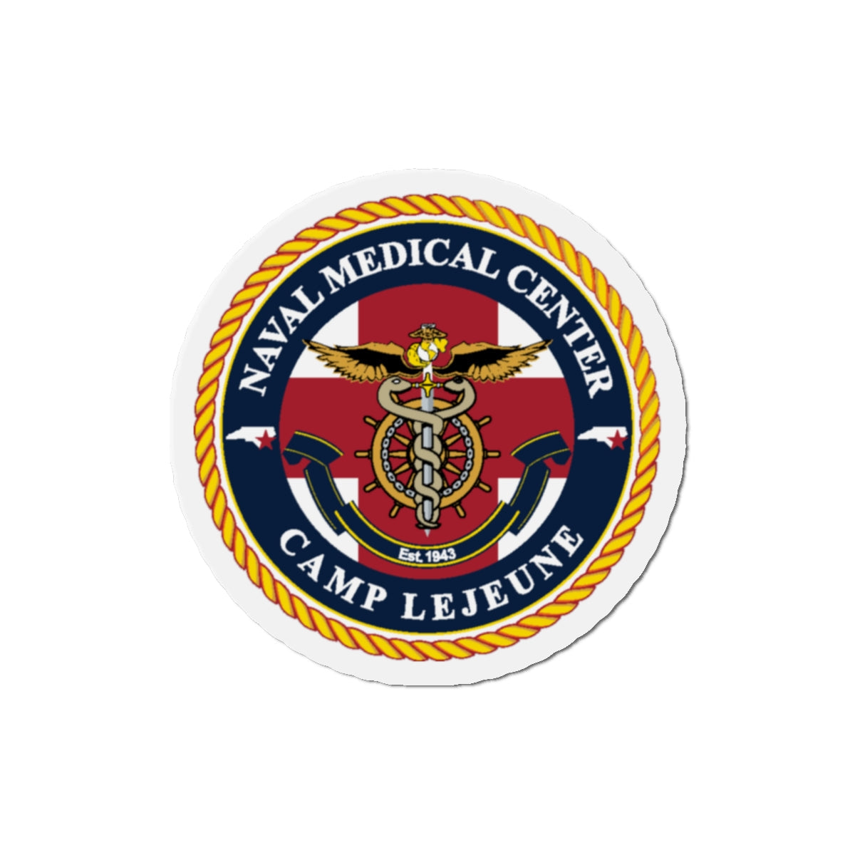 NMC CAMP LEJEUNE (U.S. Navy) Die-Cut Magnet-4" x 4"-The Sticker Space