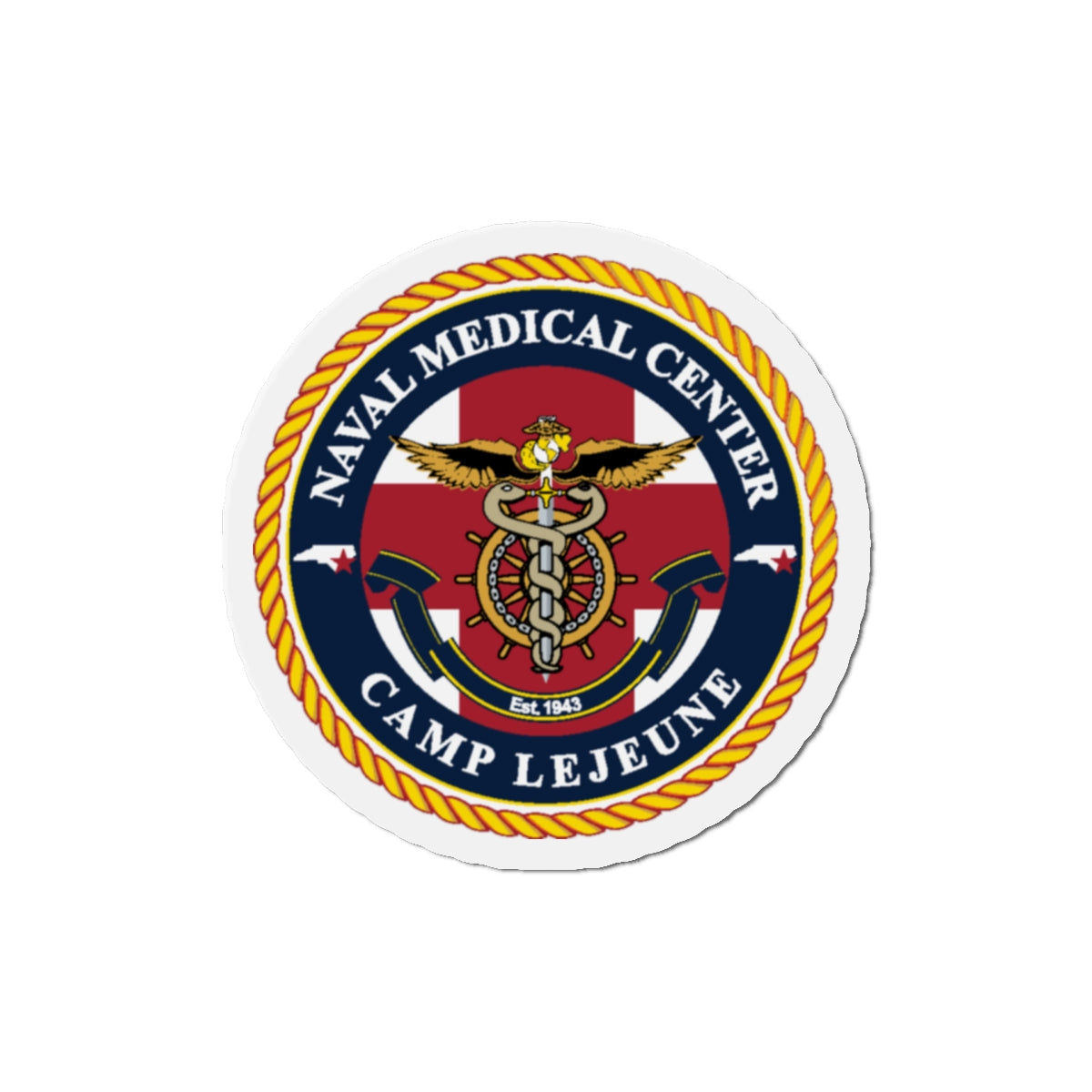 NMC CAMP LEJEUNE (U.S. Navy) Die-Cut Magnet-5" x 5"-The Sticker Space