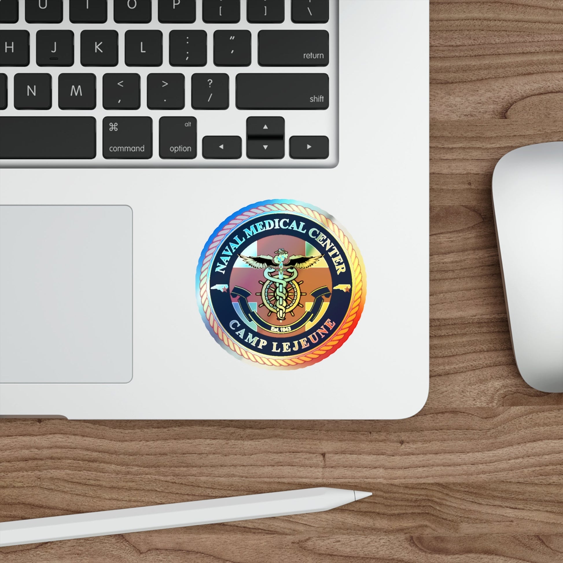 NMC CAMP LEJEUNE (U.S. Navy) Holographic STICKER Die-Cut Vinyl Decal-The Sticker Space