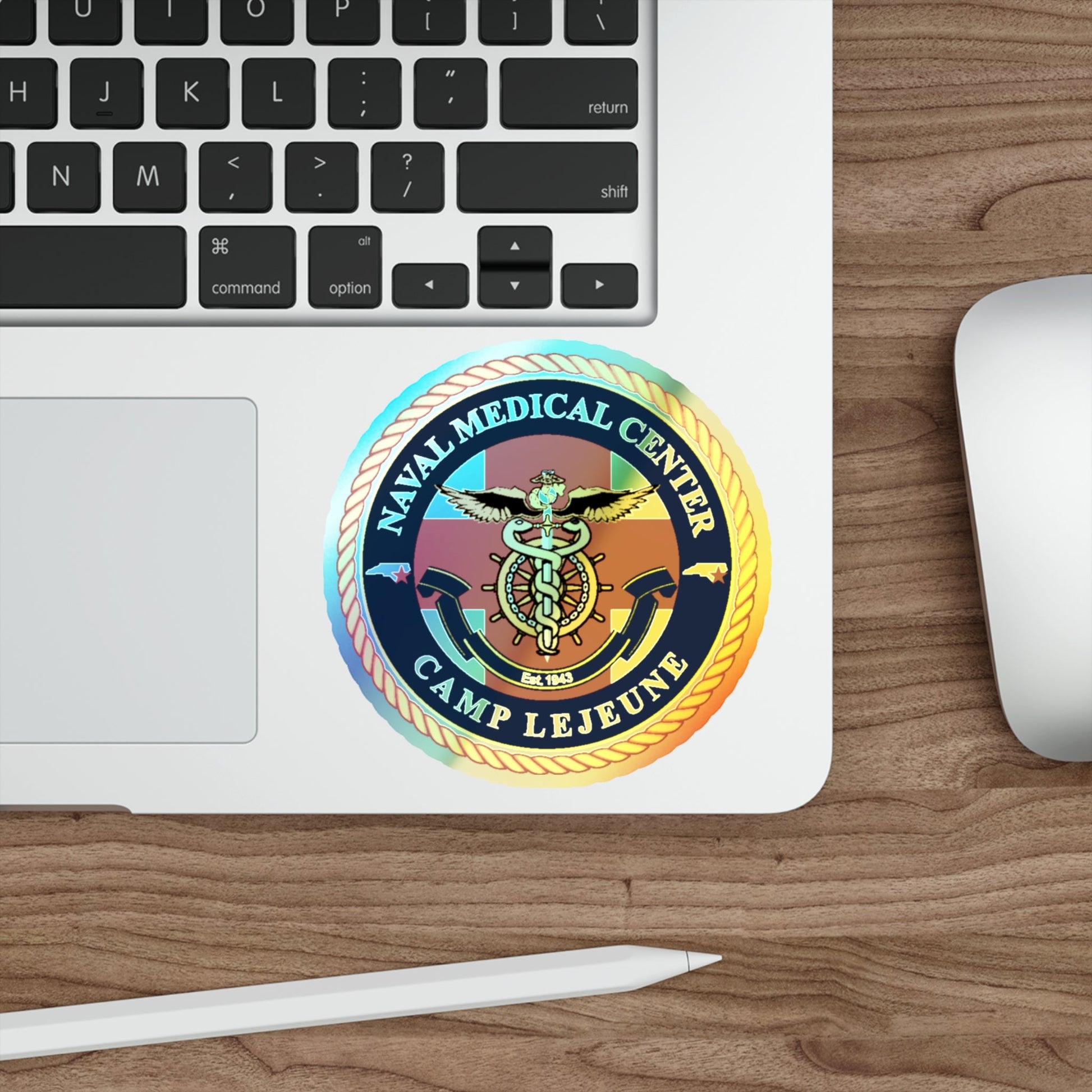 NMC CAMP LEJEUNE (U.S. Navy) Holographic STICKER Die-Cut Vinyl Decal-The Sticker Space