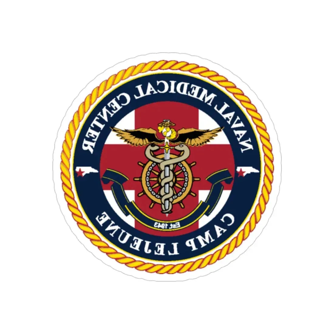 NMC CAMP LEJEUNE (U.S. Navy) REVERSE PRINT Transparent Die-Cut STICKER - The Sticker Space