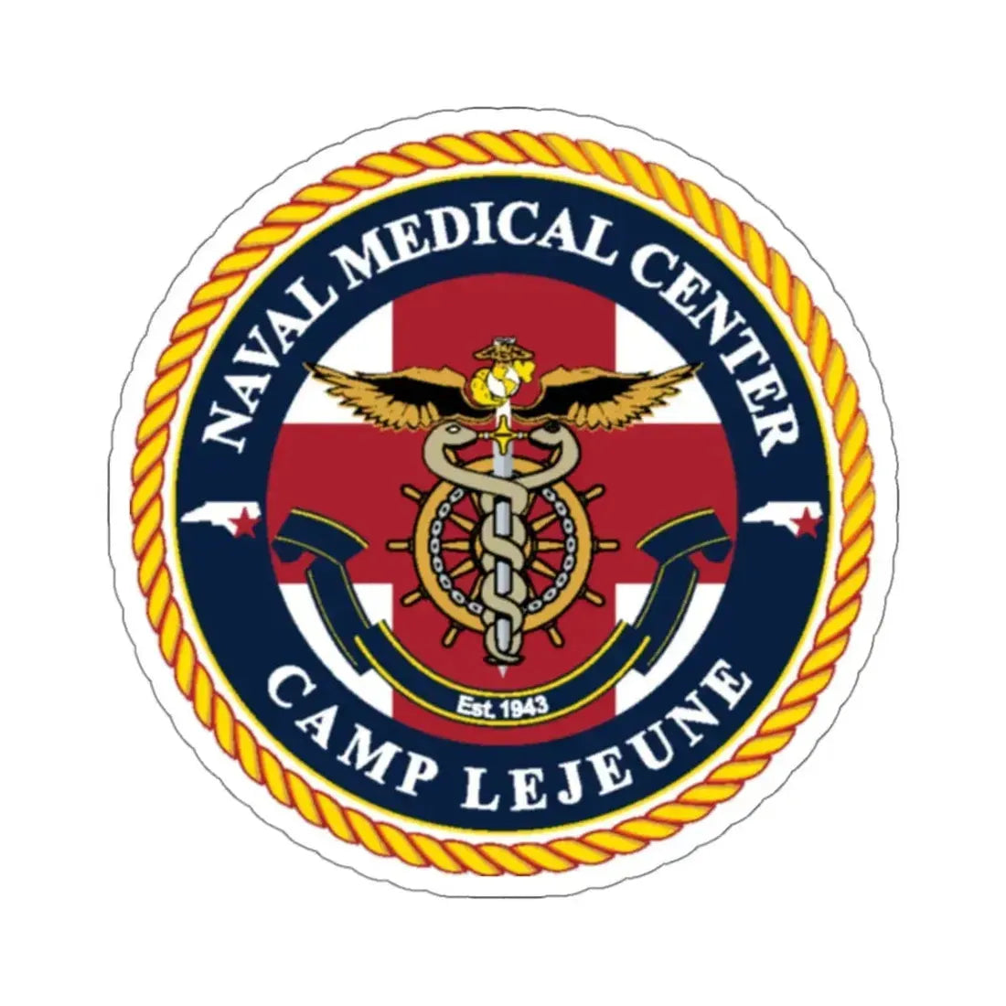 NMC CAMP LEJEUNE (U.S. Navy) STICKER Vinyl Kiss-Cut Decal 3 Inch White - The Sticker Space