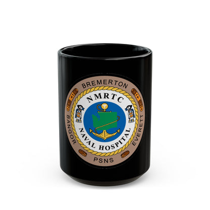 NMRTC Naval Hospital Bremerton (U.S. Navy) Black Coffee Mug-15oz-The Sticker Space