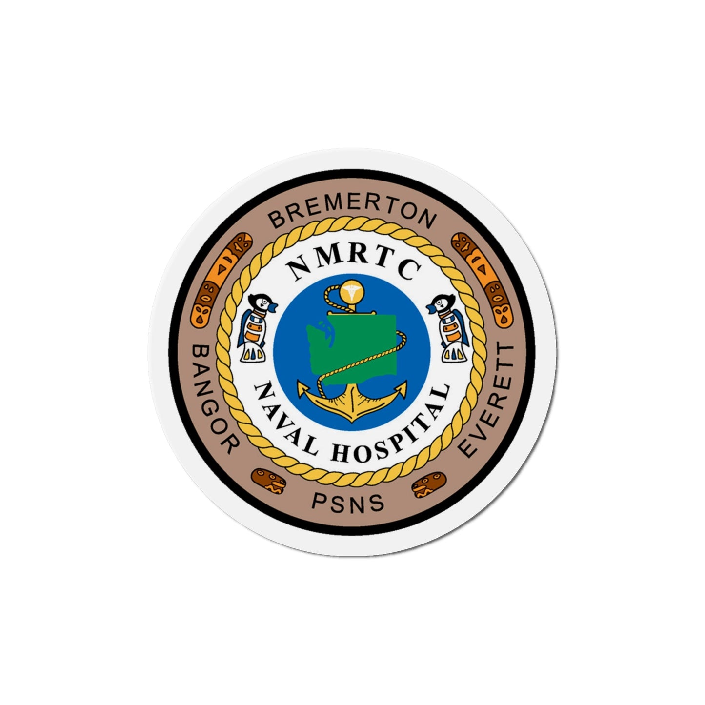 NMRTC Naval Hospital Bremerton (U.S. Navy) Die-Cut Magnet-6 × 6"-The Sticker Space