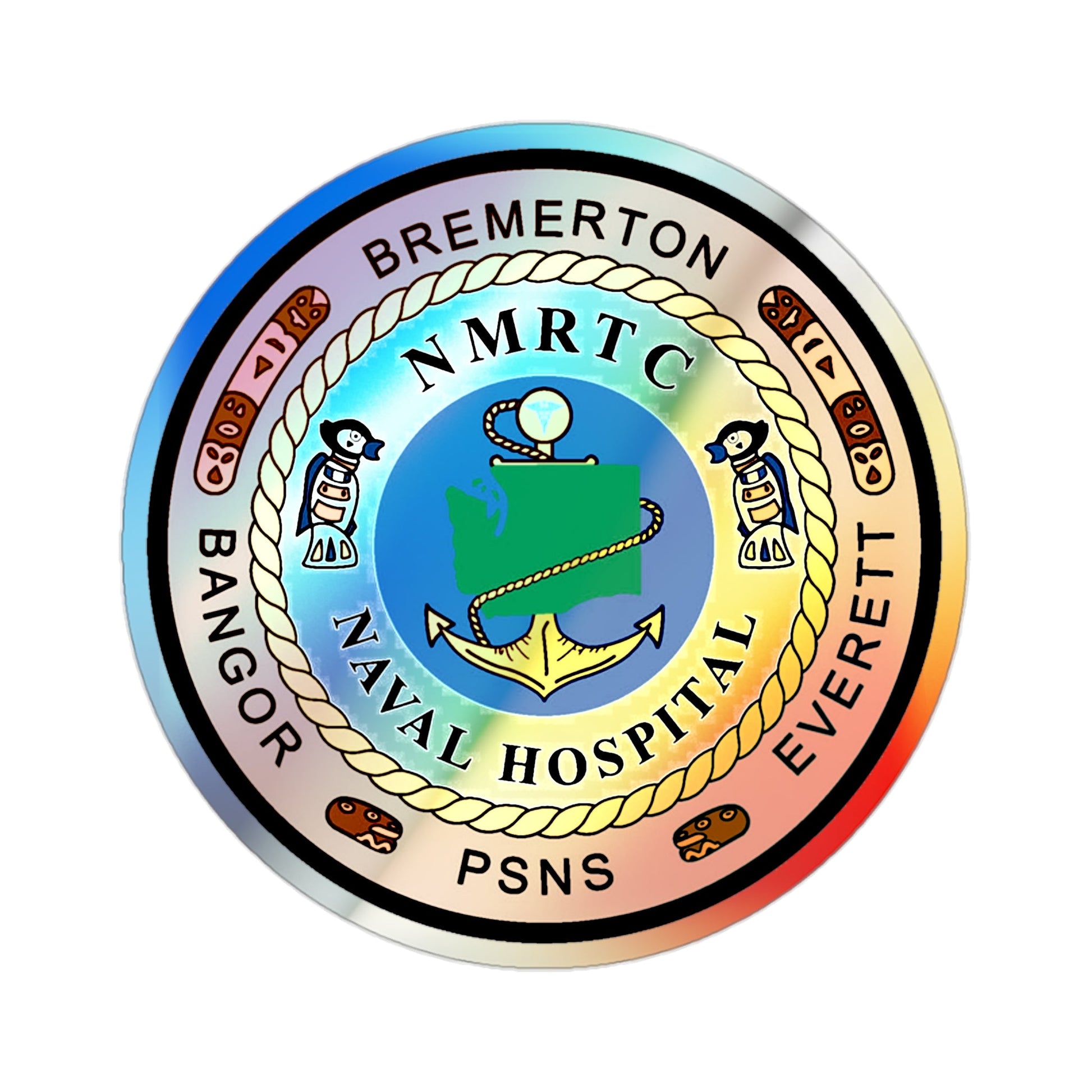 NMRTC Naval Hospital Bremerton (U.S. Navy) Holographic STICKER Die-Cut Vinyl Decal-2 Inch-The Sticker Space