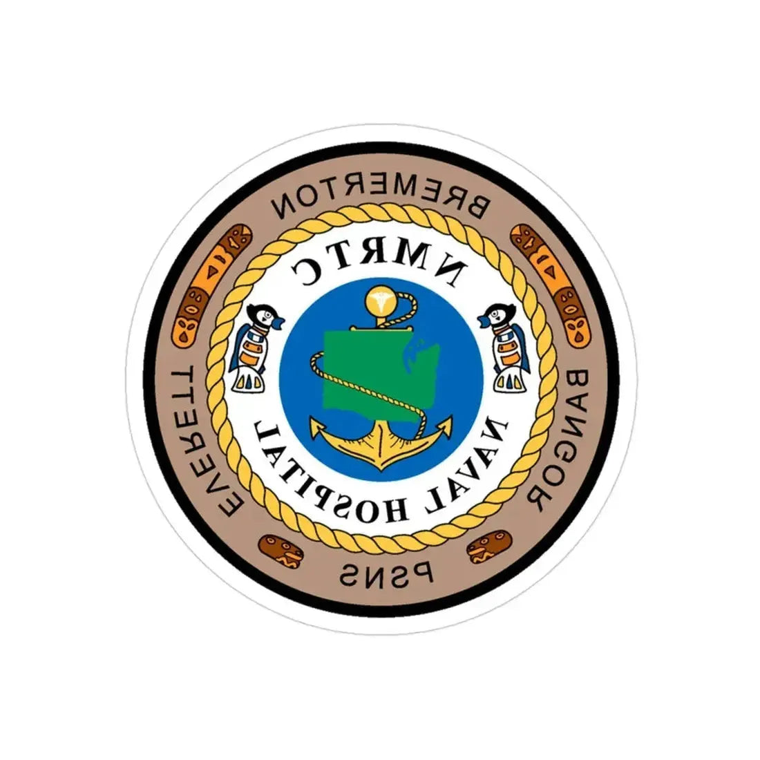 NMRTC Naval Hospital Bremerton (U.S. Navy) REVERSE PRINT Transparent Die-Cut STICKER 3 Inch Die-Cut Transparent - The Sticker Space