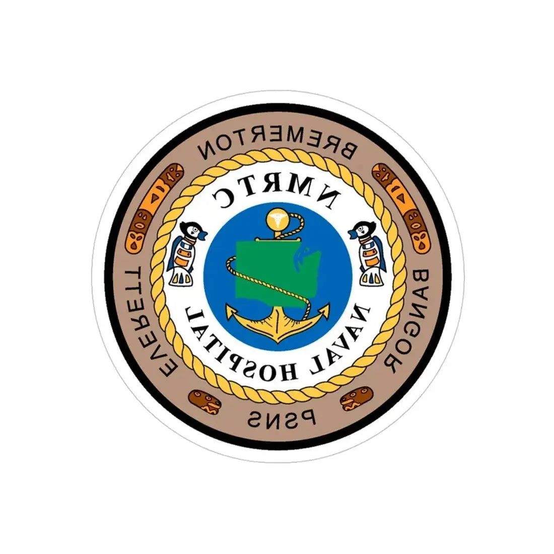 NMRTC Naval Hospital Bremerton (U.S. Navy) REVERSE PRINT Transparent Die-Cut STICKER 4 Inch Die-Cut Transparent - The Sticker Space