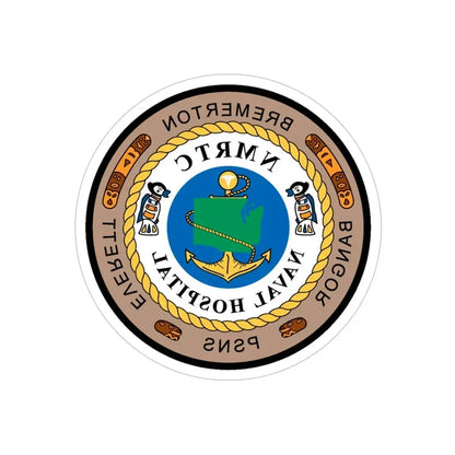 NMRTC Naval Hospital Bremerton (U.S. Navy) REVERSE PRINT Transparent Die-Cut STICKER 4 Inch Die-Cut Transparent - The Sticker Space