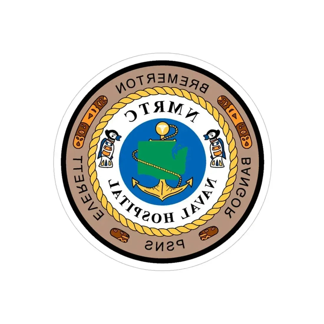 NMRTC Naval Hospital Bremerton (U.S. Navy) REVERSE PRINT Transparent Die-Cut STICKER 5 Inch Die-Cut Transparent - The Sticker Space