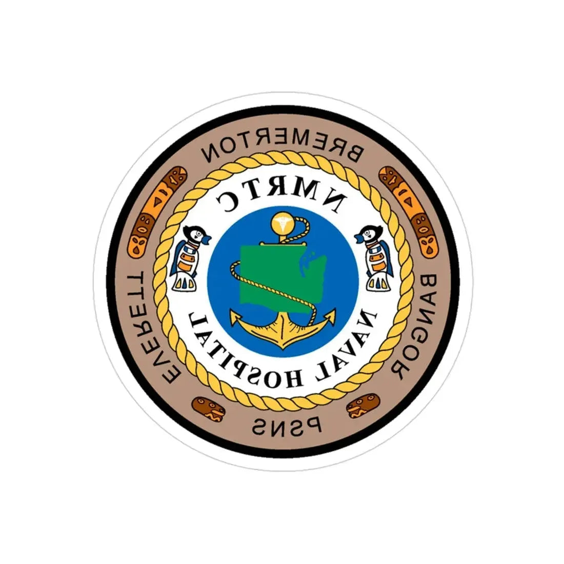 NMRTC Naval Hospital Bremerton (U.S. Navy) REVERSE PRINT Transparent Die-Cut STICKER - The Sticker Space