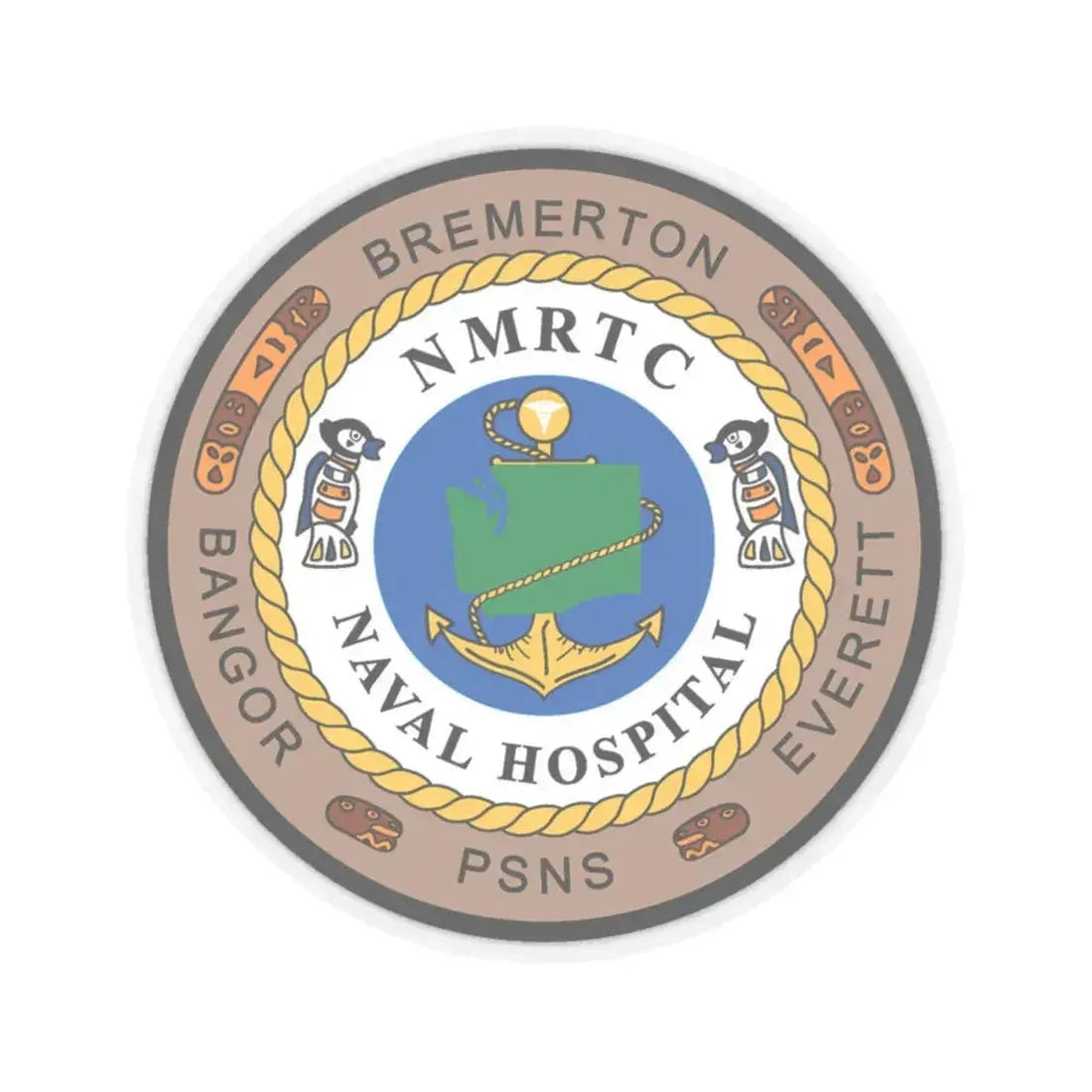NMRTC Naval Hospital Bremerton (U.S. Navy) STICKER Vinyl Kiss-Cut Decal 4 Inch Transparent - The Sticker Space