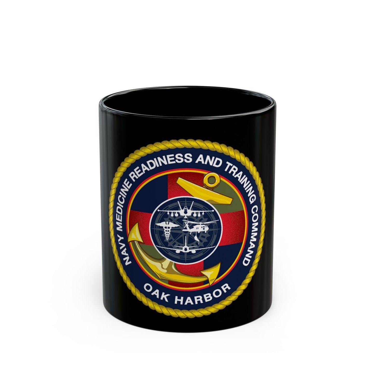 NMRTC Oak Harbor (U.S. Navy) Black Coffee Mug-11oz-The Sticker Space