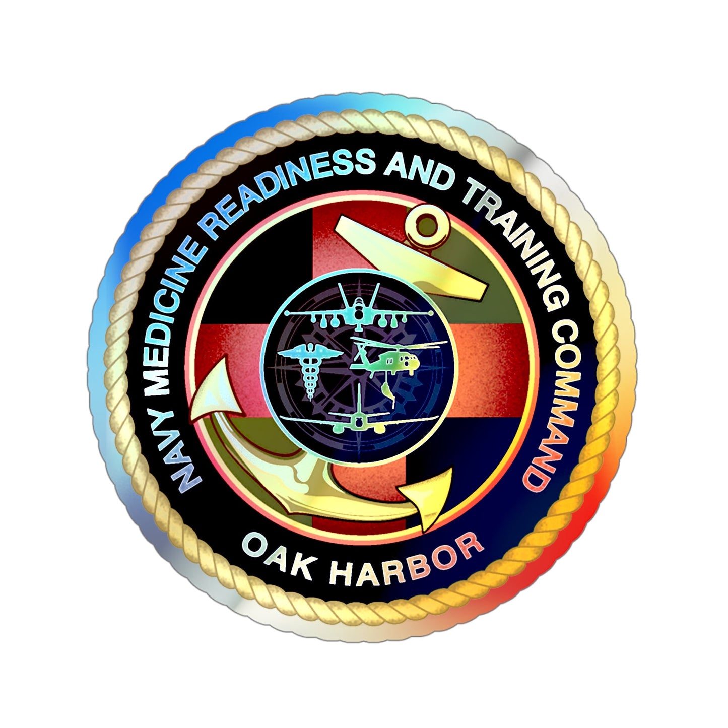 NMRTC Oak Harbor (U.S. Navy) Holographic STICKER Die-Cut Vinyl Decal-4 Inch-The Sticker Space