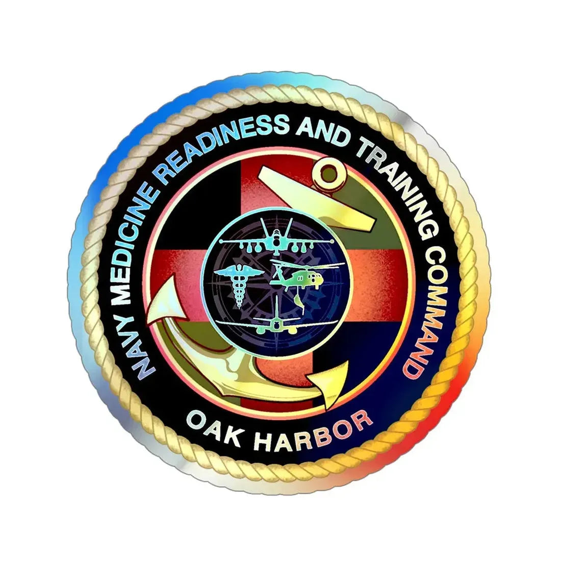NMRTC Oak Harbor (U.S. Navy) Holographic STICKER Die-Cut Vinyl Decal - The Sticker Space