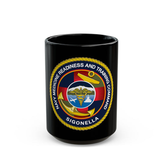 NMRTC Sigonella (U.S. Navy) Black Coffee Mug-15oz-The Sticker Space