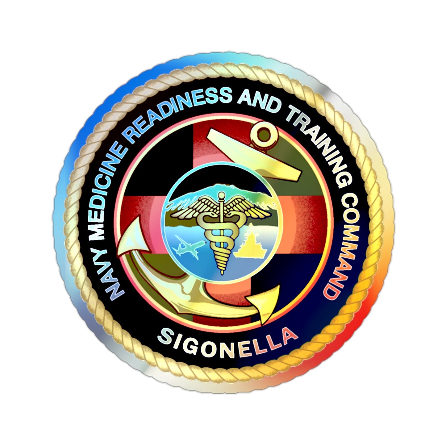 NMRTC Sigonella (U.S. Navy) Holographic STICKER Die-Cut Vinyl Decal-2 Inch-The Sticker Space