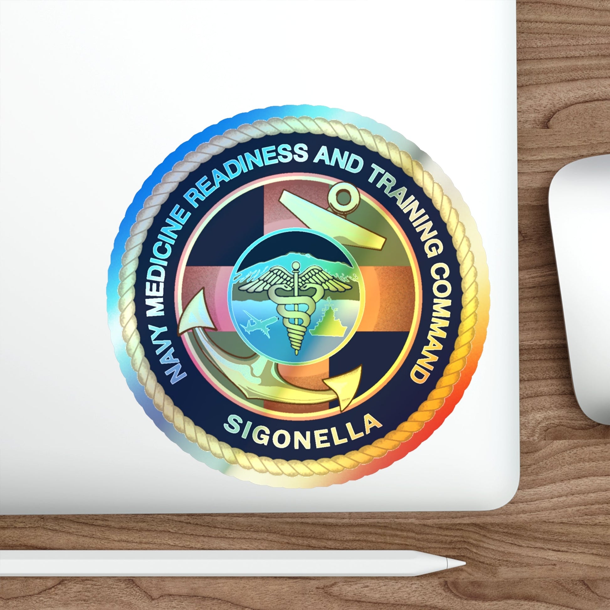 NMRTC Sigonella (U.S. Navy) Holographic STICKER Die-Cut Vinyl Decal-The Sticker Space