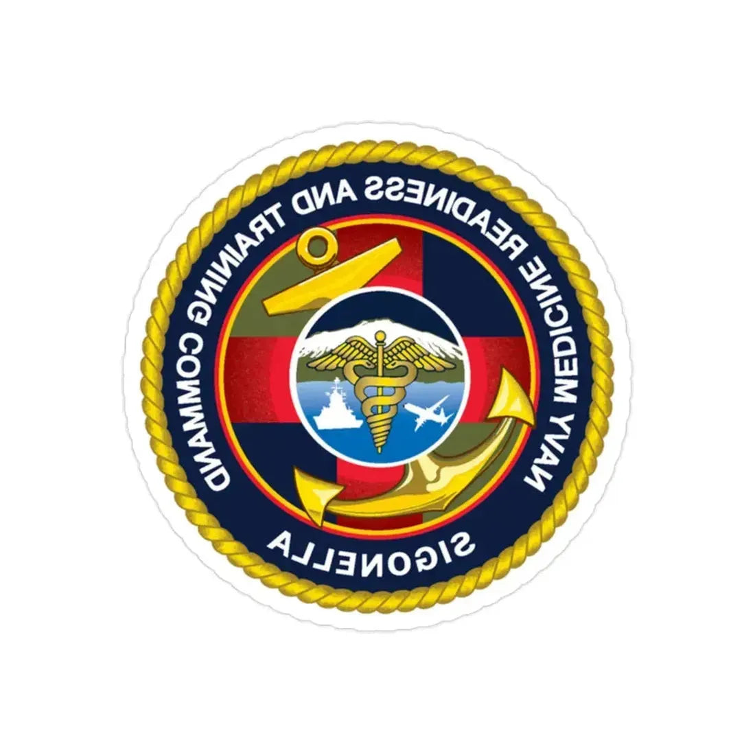 NMRTC Sigonella (U.S. Navy) REVERSE PRINT Transparent Die-Cut STICKER 2 Inch Die-Cut Transparent - The Sticker Space