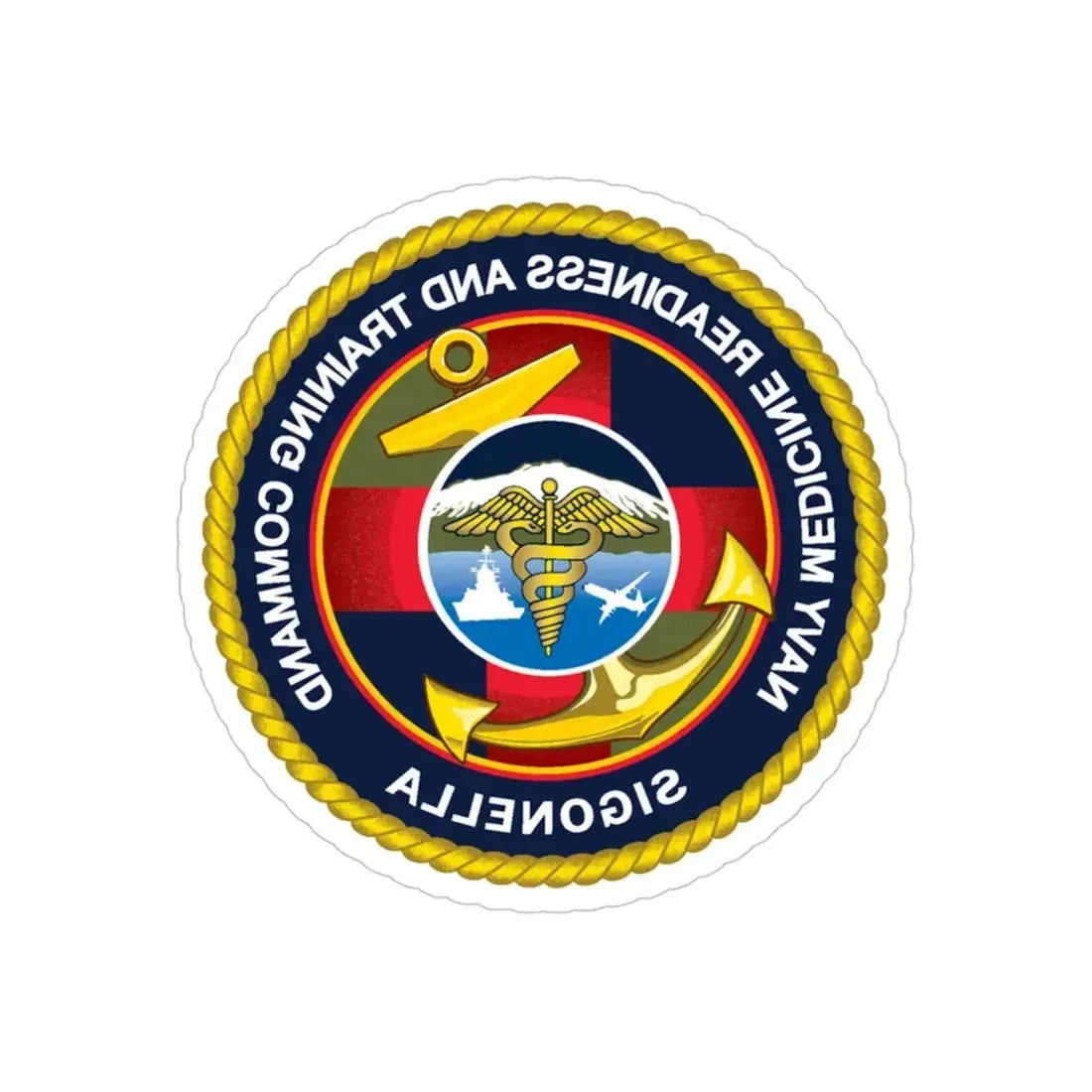 NMRTC Sigonella (U.S. Navy) REVERSE PRINT Transparent Die-Cut STICKER 4 Inch Die-Cut Transparent - The Sticker Space