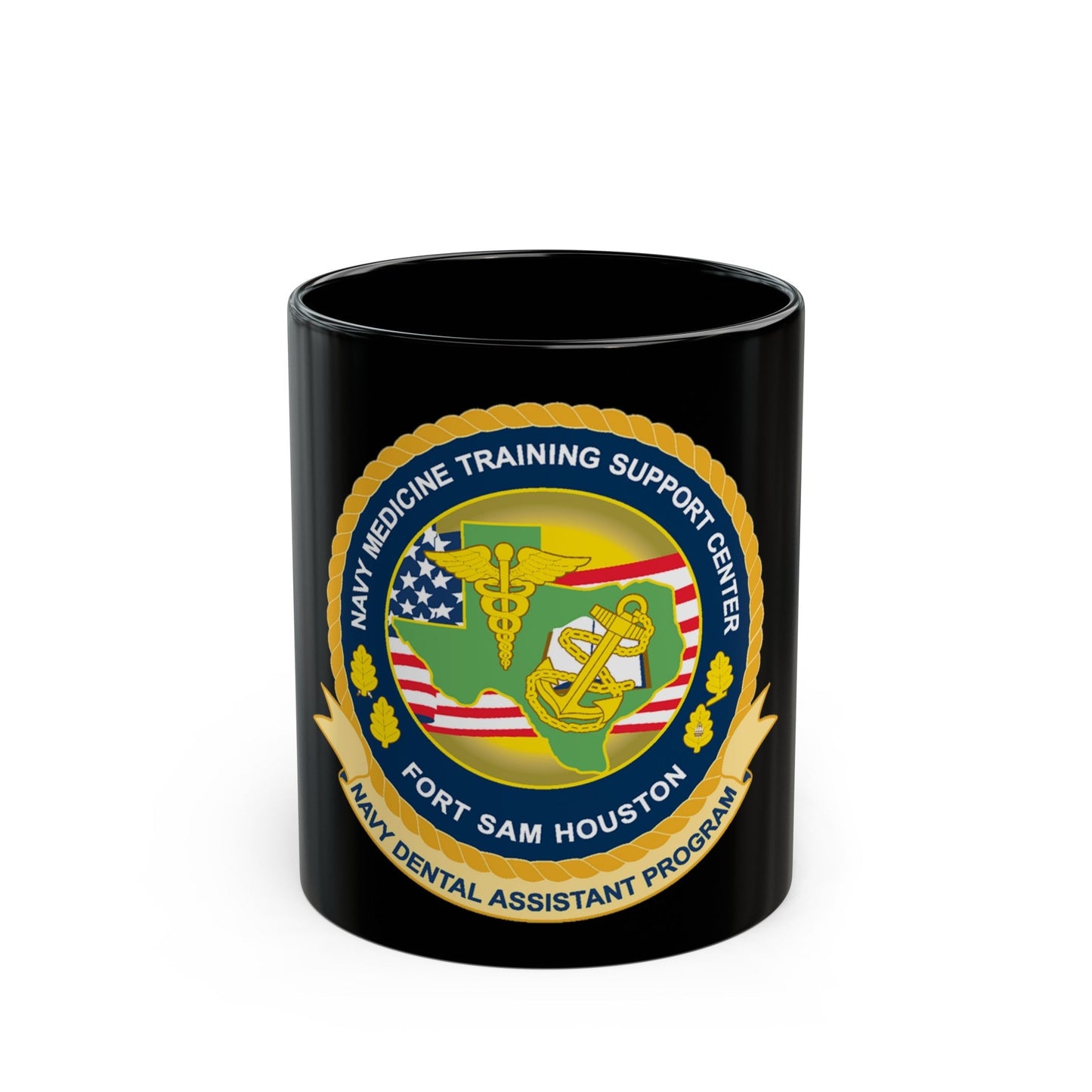 NMTSC Fort Sam Houston NDAP (U.S. Navy) Black Coffee Mug-11oz-The Sticker Space