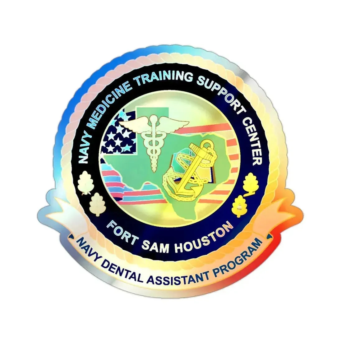 NMTSC Fort Sam Houston NDAP (U.S. Navy) Holographic STICKER Die-Cut Vinyl Decal 2 Inch Holographic - The Sticker Space