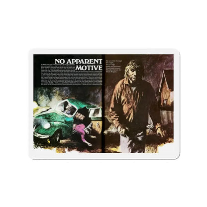 No Apparent Motive, Man magazine, October 1971 (Magazine Illustration) Refrigerator Magnet - The Sticker Space