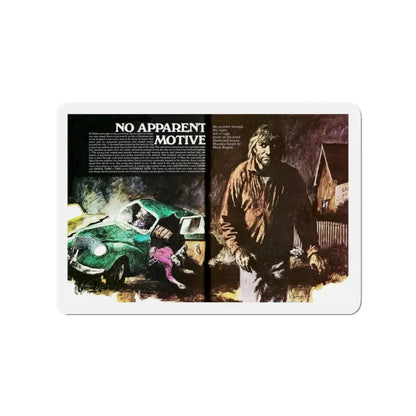 No Apparent Motive, Man magazine, October 1971 (Magazine Illustration) Refrigerator Magnet - The Sticker Space
