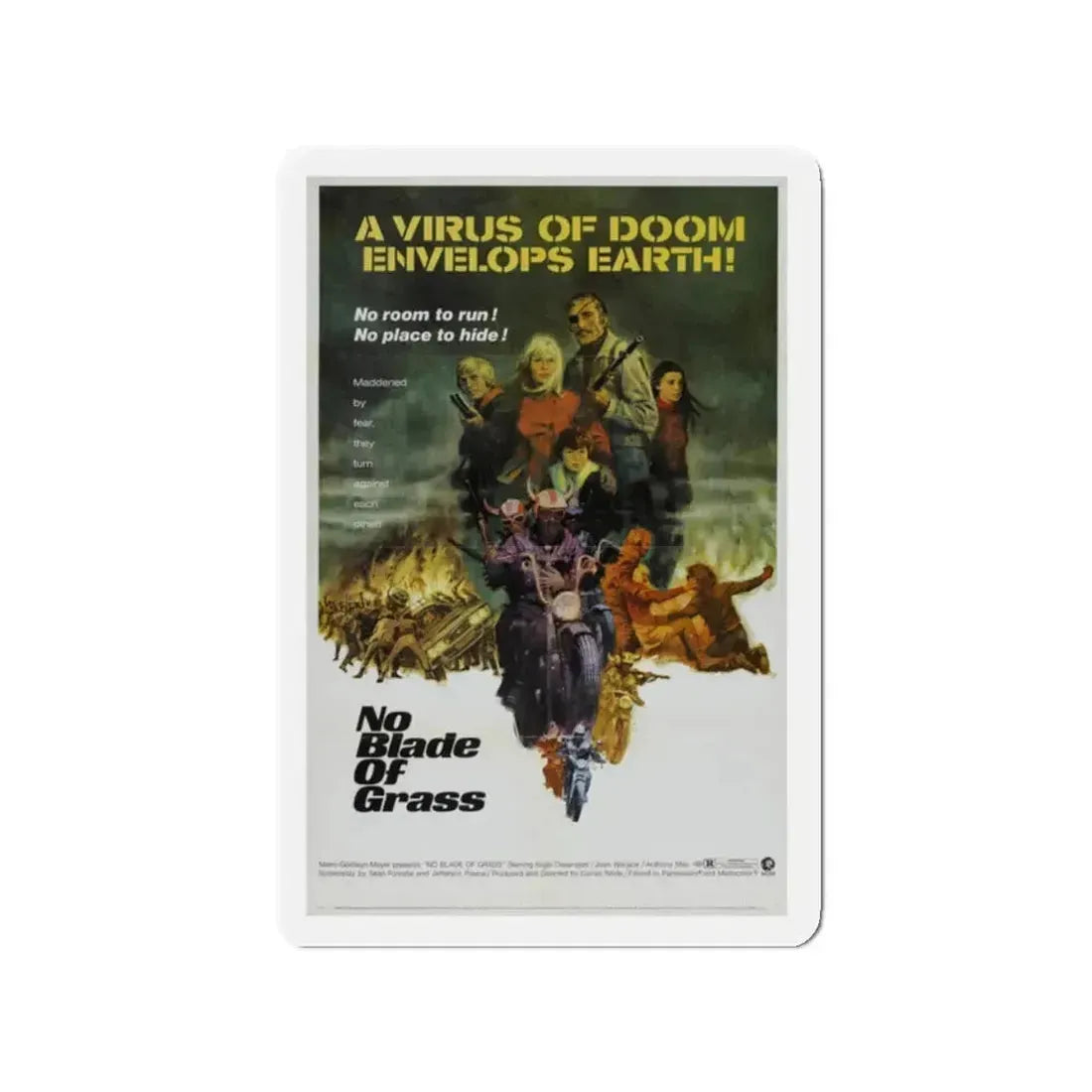 NO BLADE OF GRASS 1970 Movie Poster - Refrigerator Magnet 2 Inch Die-Cut - The Sticker Space