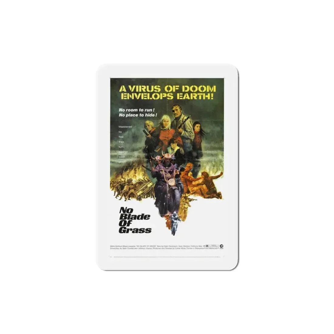 No Blade of Grass 1970 Movie Poster Refrigerator Magnet 3 Inch - The Sticker Space