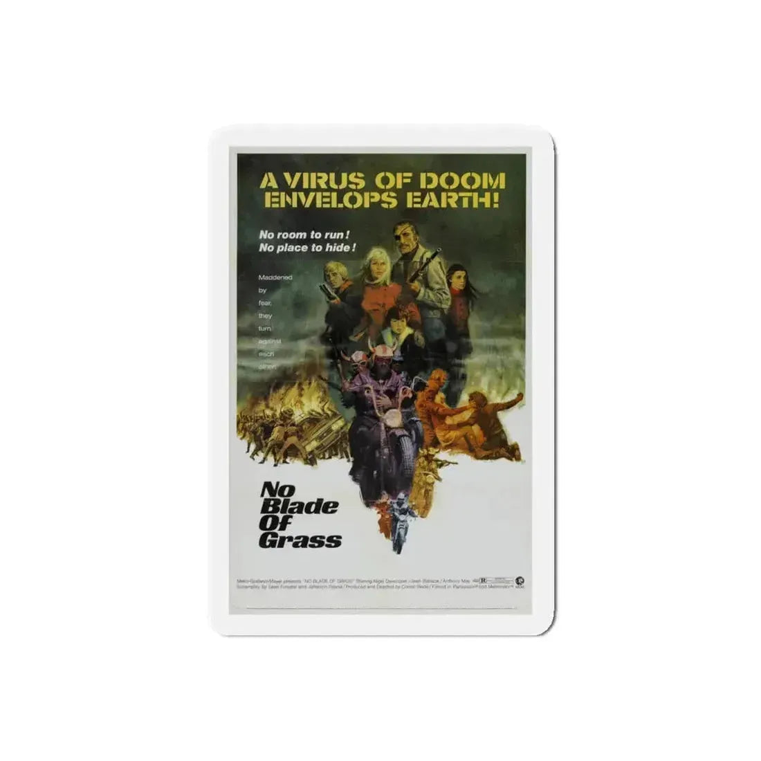 NO BLADE OF GRASS 1970 Movie Poster - Refrigerator Magnet 6 Inch Die-Cut - The Sticker Space