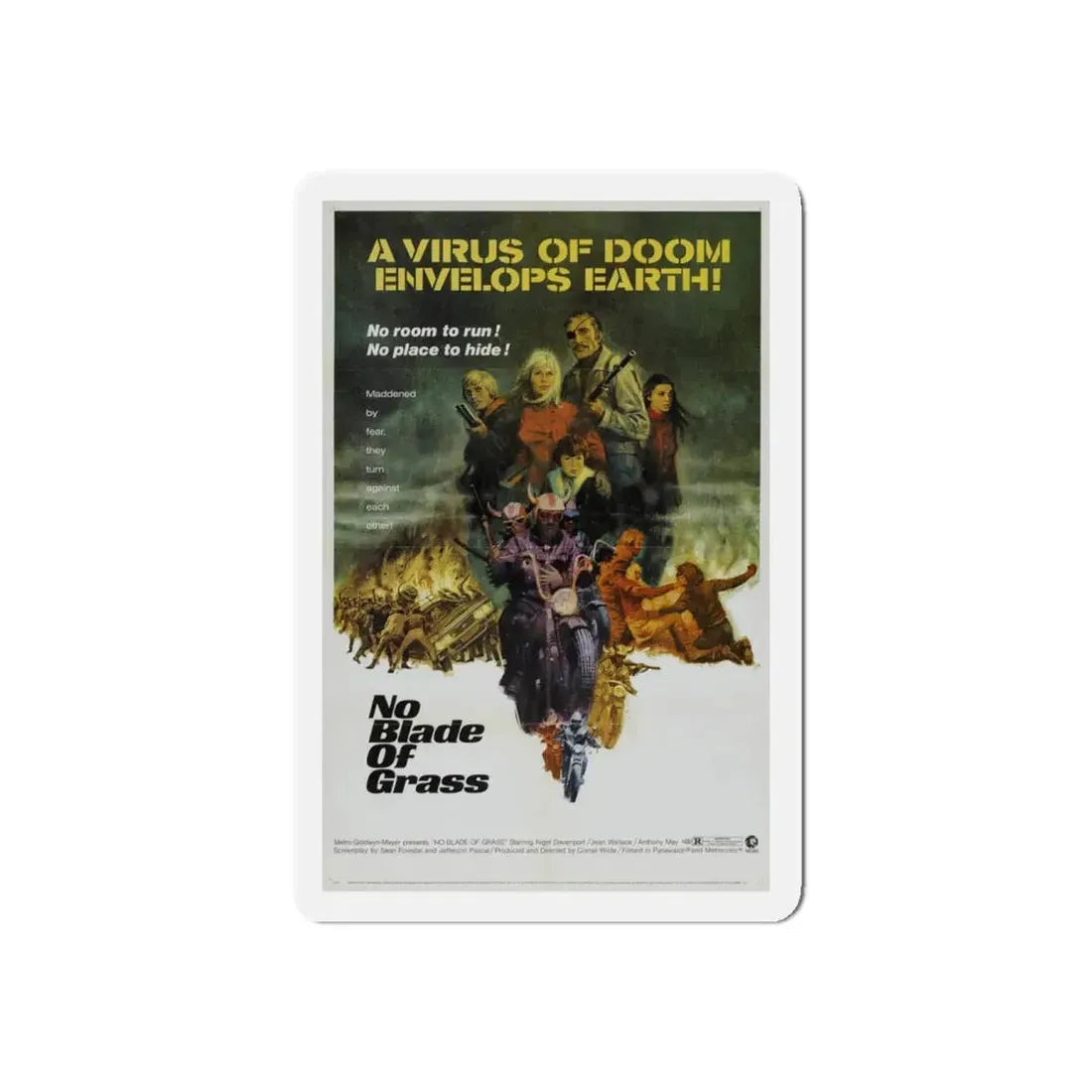 NO BLADE OF GRASS 1970 Movie Poster - Refrigerator Magnet - The Sticker Space