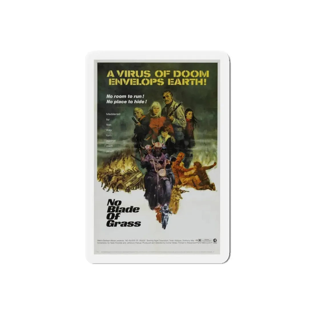 NO BLADE OF GRASS 1970 Movie Poster - Refrigerator Magnet - The Sticker Space