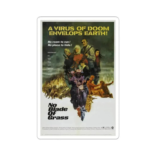 NO BLADE OF GRASS 1970 Movie Poster - STICKER Vinyl Kiss-Cut Decal 2 Inch White - The Sticker Space
