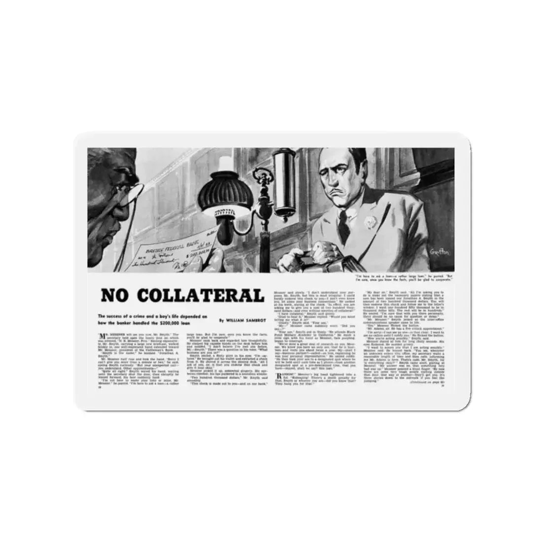 No Collateral, Mr. magazine, May 1953 (Magazine Illustration) Refrigerator Magnet - The Sticker Space