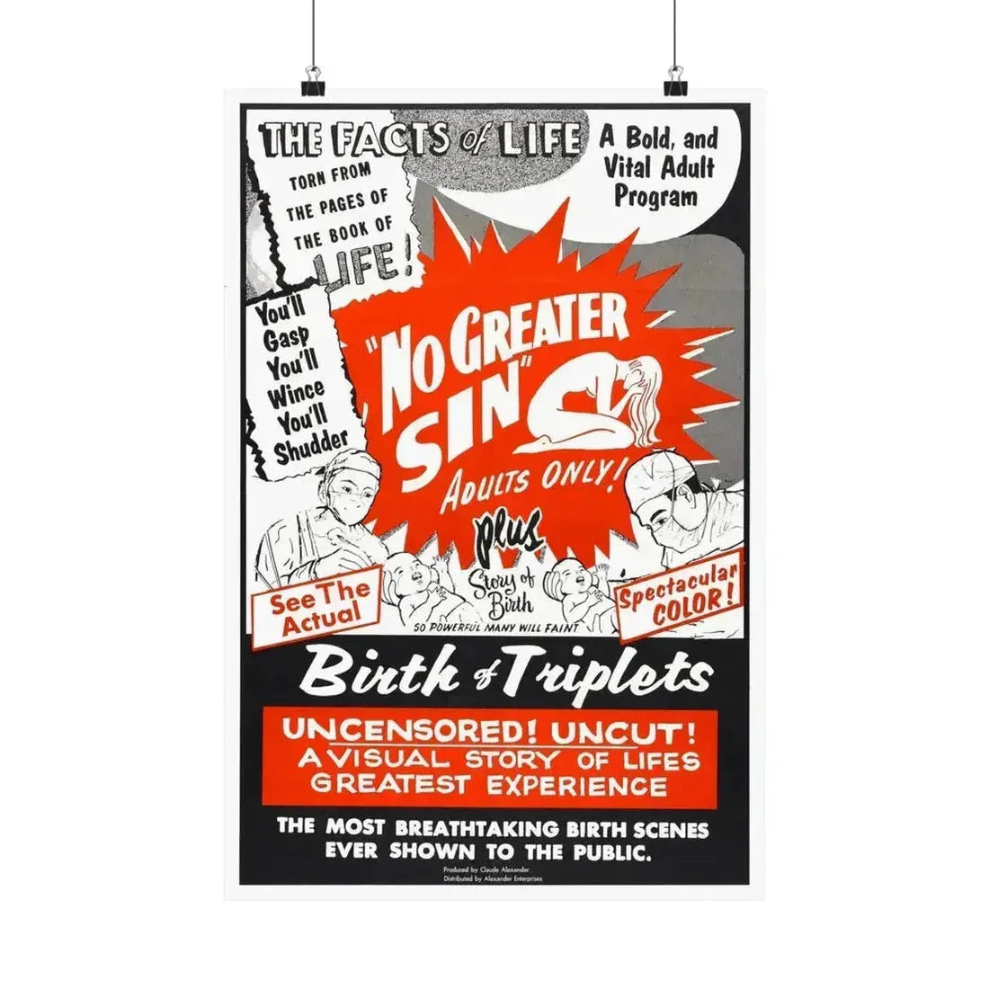 NO GREATER SIN 1941 - Paper Movie Poster 16″ x 24″ Matte - The Sticker Space