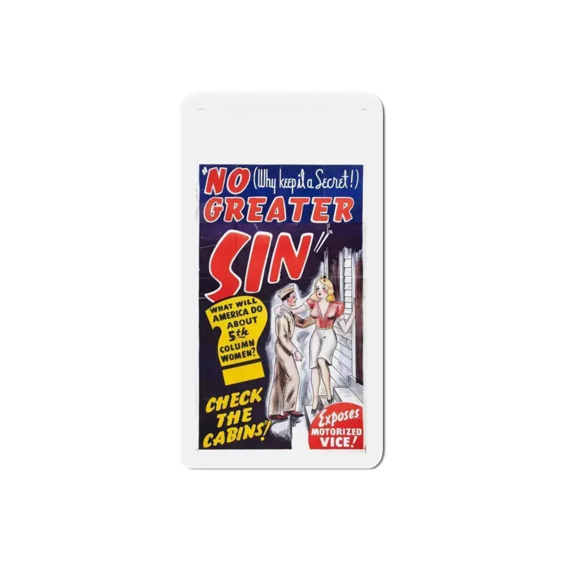 NO GREATER SIN (2) 1941 Movie Poster - Refrigerator Magnet 6 Inch Die-Cut - The Sticker Space
