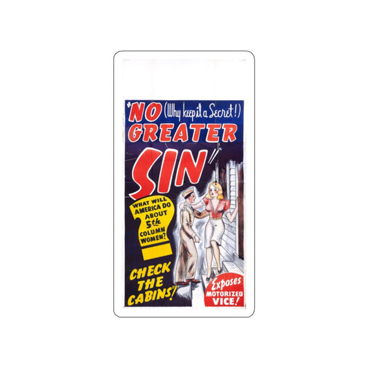 NO GREATER SIN (2) 1941 Movie Poster STICKER Vinyl Die-Cut Decal-White-The Sticker Space