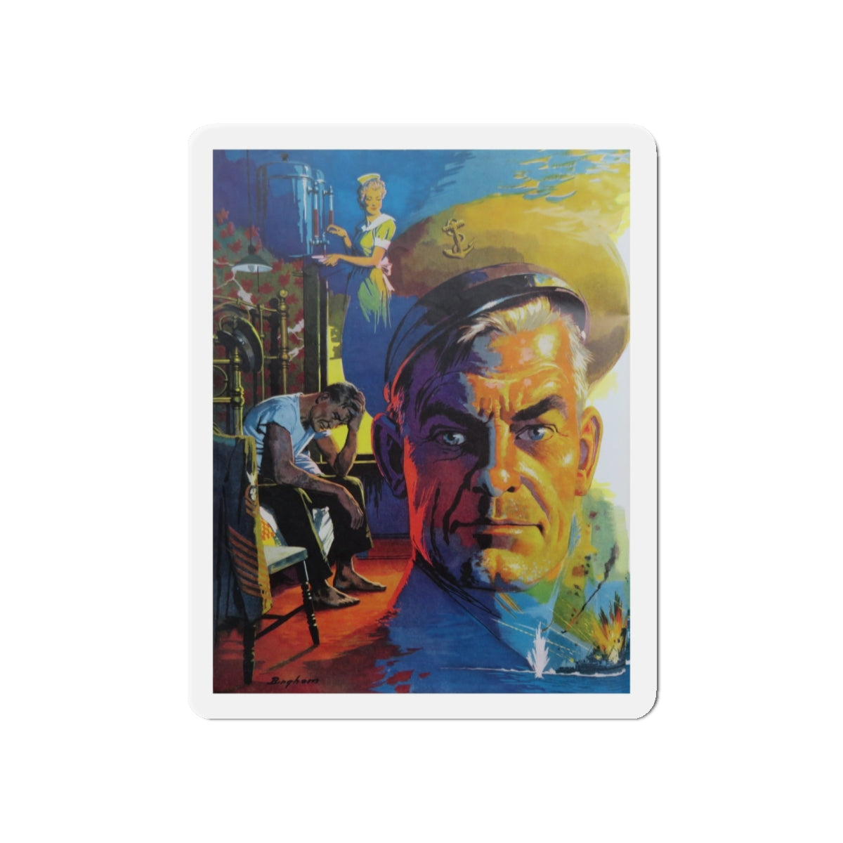 No Home Of His Own, The Saturday Evening Post, 1952 (Magazine Illustration) Refrigerator Magnet-5" x 5"-The Sticker Space